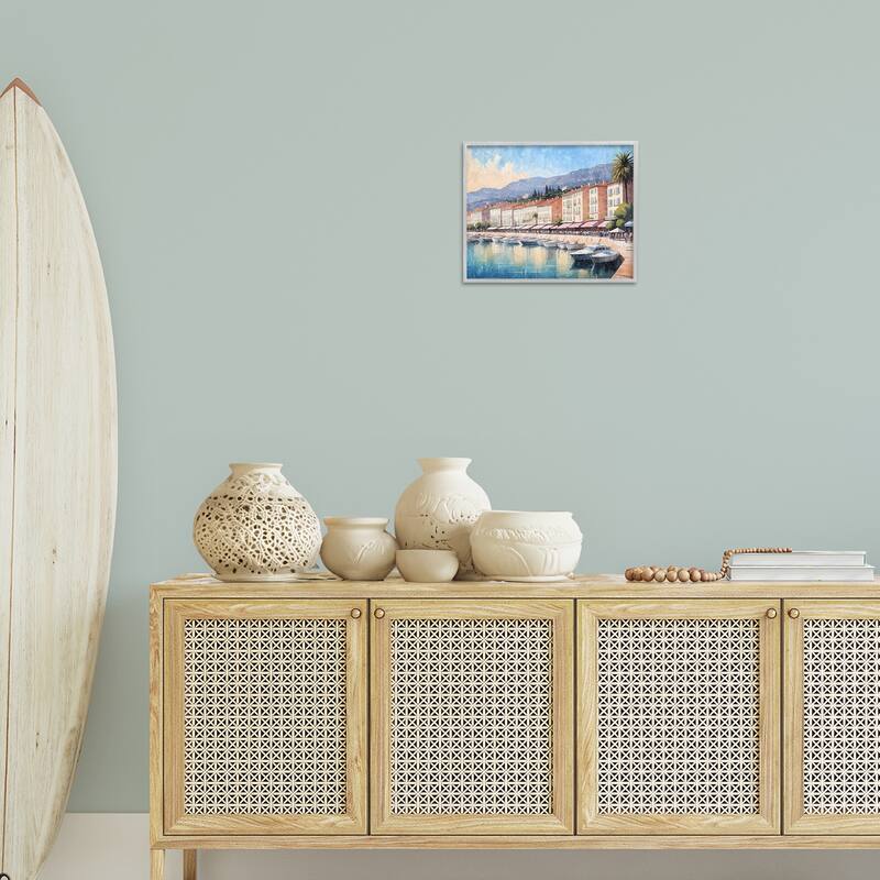 Stupell Quaint Seaside Marina Framed Giclee Art Design By Kim Allen