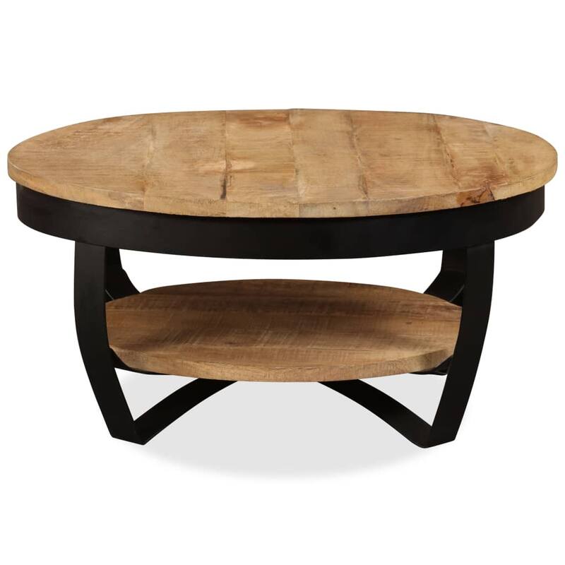 vidaXL Coffee Table Solid Rough Mango Wood 25.6"x12.6"