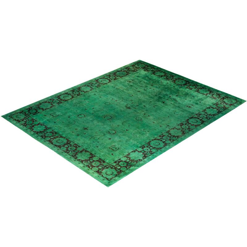 Contemporary Overdyed Wool Hand Knotted Area Rug - 9' 4" x 12' 0"