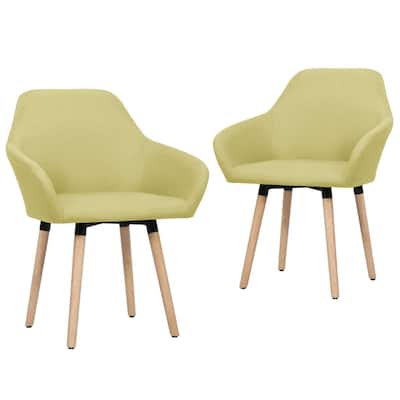 vidaXL Dining Chairs 2 pcs Green Fabric - 24.4" x 21.3" x 32.9"