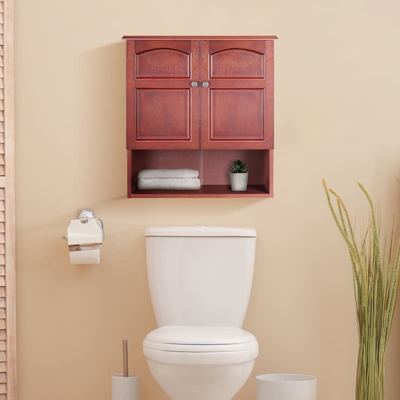 Teamson Home Martha Two-Door Removable Wall Cabinet, Mahogany
