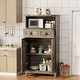 preview thumbnail 3 of 9, EROMMY Farmhouse Storage Cabinet with Doors and Adjustable Shelves, Small Freestanding Floor Cabinet , Narrow Organizer