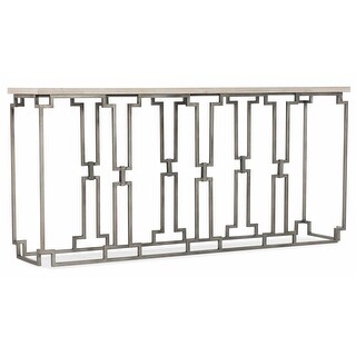 Hooker Furniture 1087-80151 62" Wide Stone Top Metal Console Table - White Travertine Stone (White Travertine Stone)