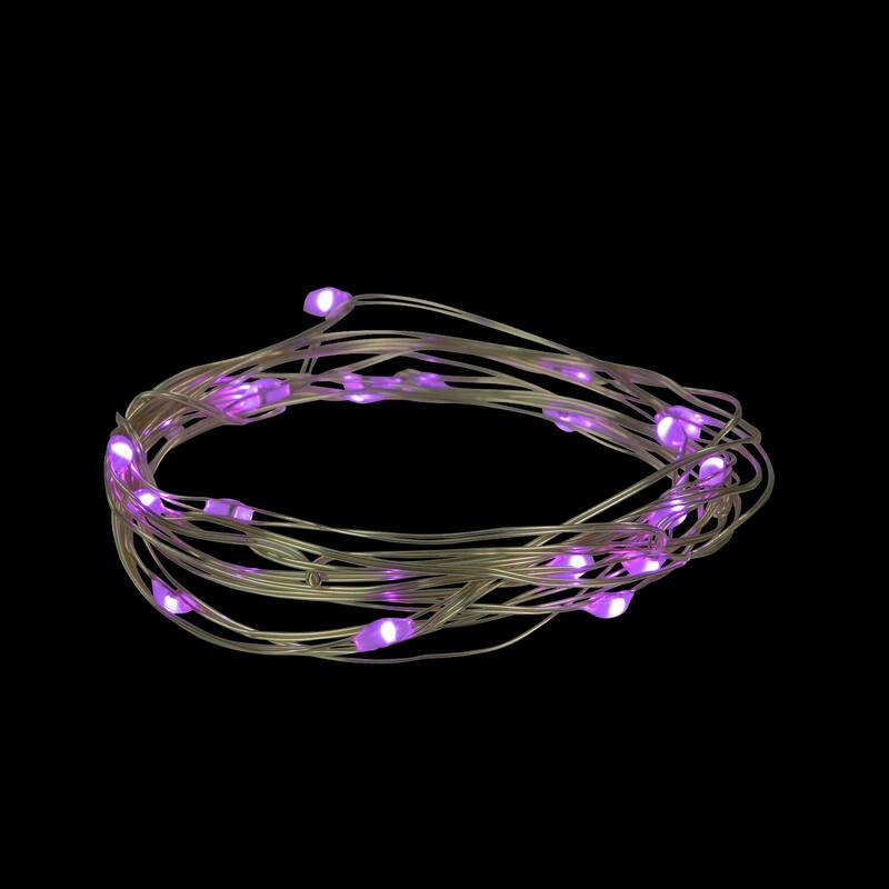 20-Count Purple LED Micro Fairy Christmas Lights - 6ft, Copper Wire