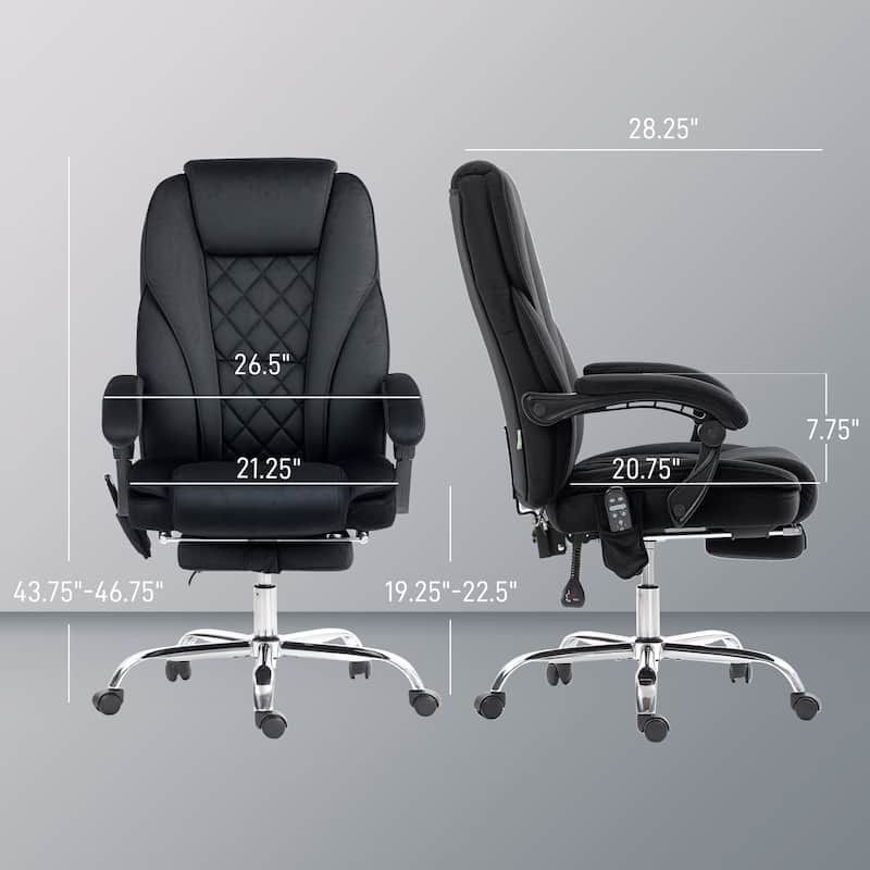Vinsetto Massage Office Chair with 6 Vibration Points, Heated Reclining Computer Chair, Swivel Desk Chair