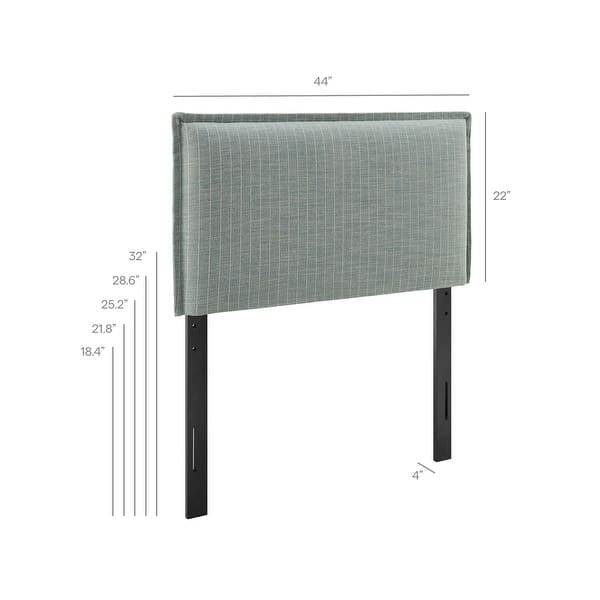 dimension image slide 13 of 18, Camille Upholstered Striped Linen Blend Headboard
