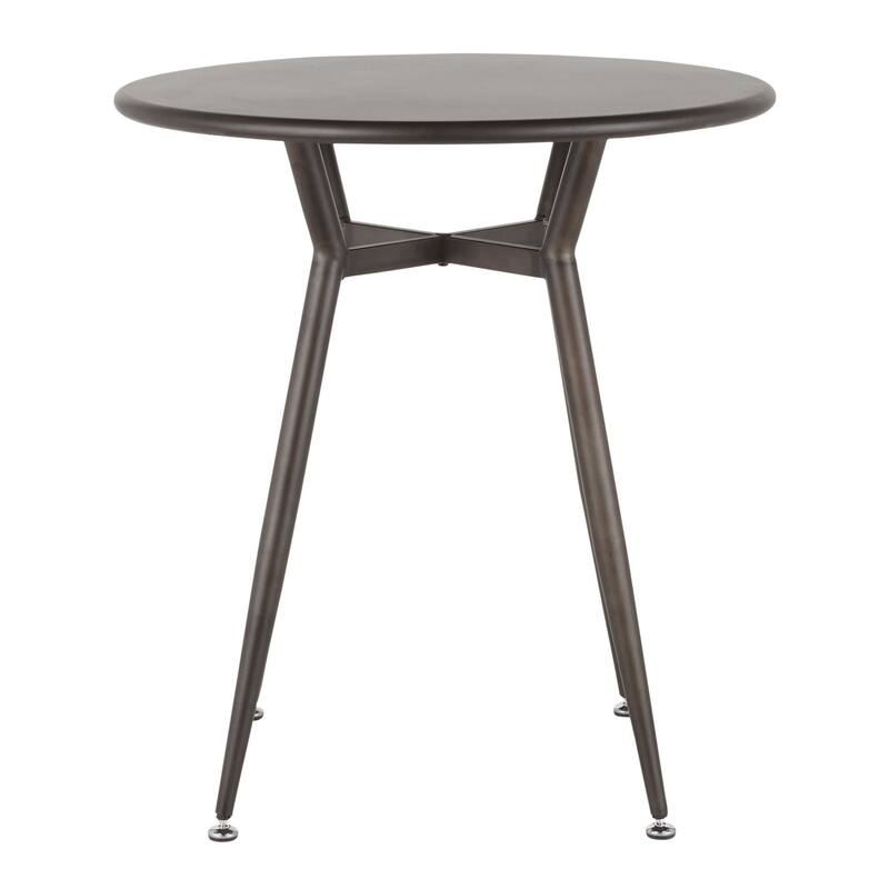 30.25" Antique Round Stainless Steel Top Dinette Table