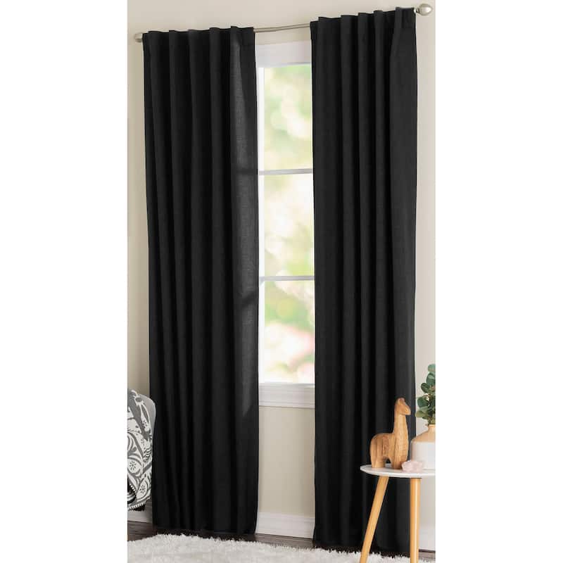 Miller Curtains WAKEFIELD Hidden Back Tab Blackout Panel - 42"x95" - Black