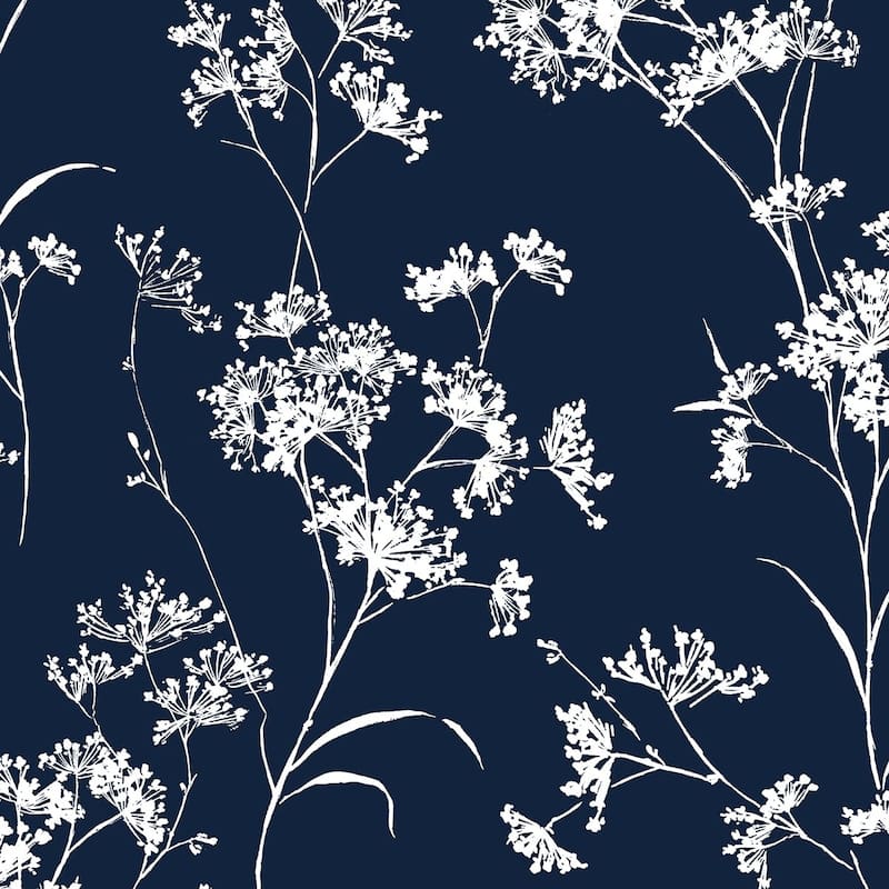 Luxe Haven Floral Mist Peel and Stick Wallpaper - 20.5 in. W x 18 ft. L - Hampton Blue