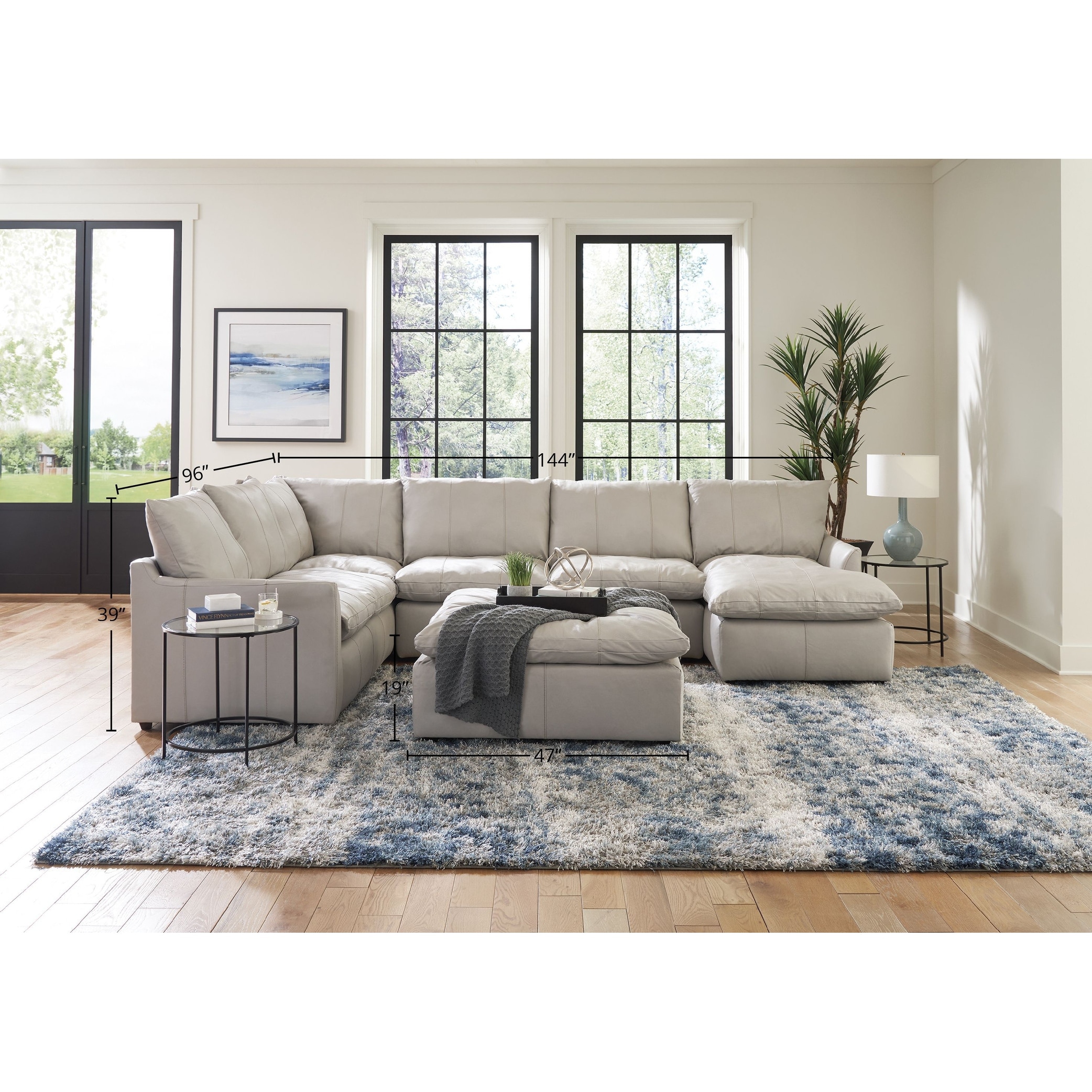 Genuine leather sectional 2024 sofa with chaise