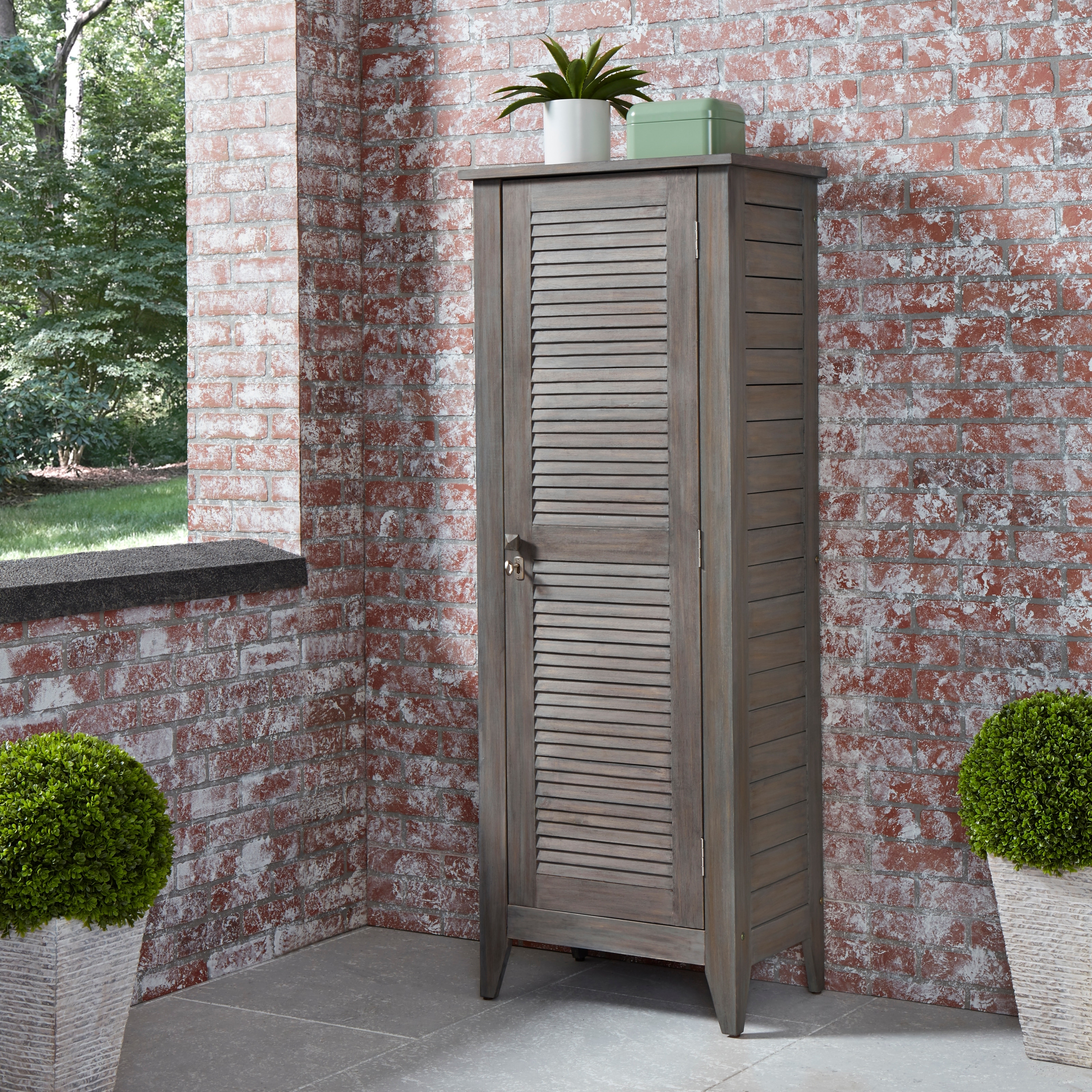 Maho Gray Outdoor Storage Cabinet by Homestyles - Bed Bath