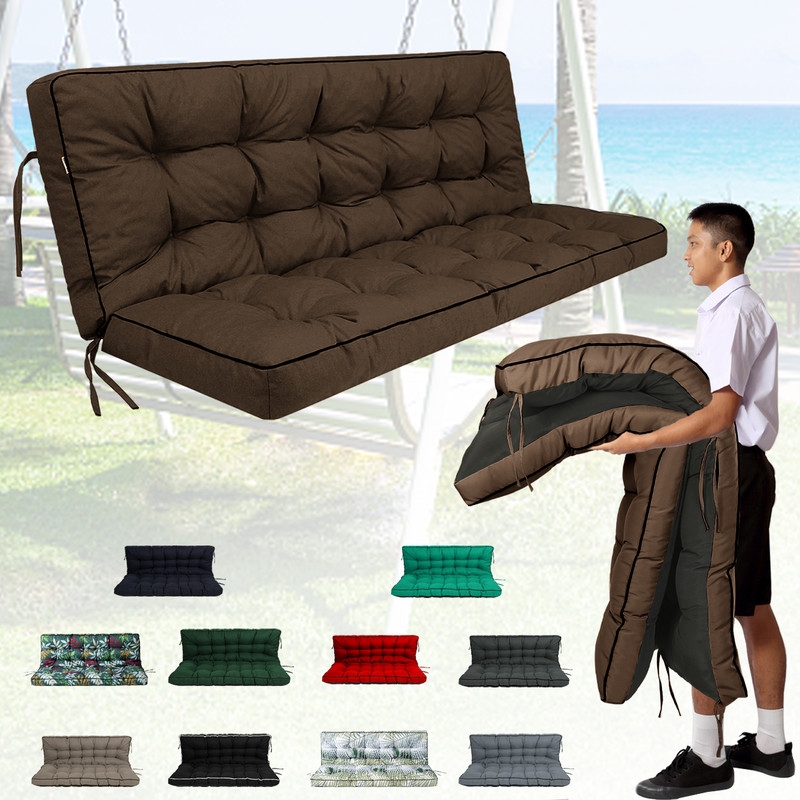 Outdoor Swing Cushions 55 inch Waterproof Porch Swing Cushions 3 Seater Replacement with Backrest 4 Thicken Bench Cushion Bed Bath Beyond 40759256