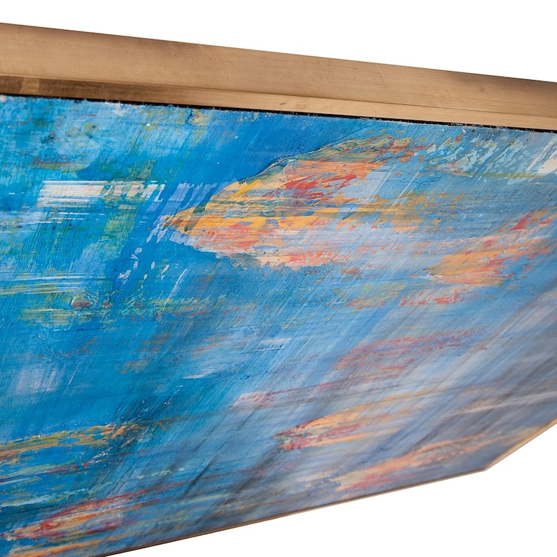 Allan Andrews Rectangular Abstract Blue & Orange Canvas Wall Art
