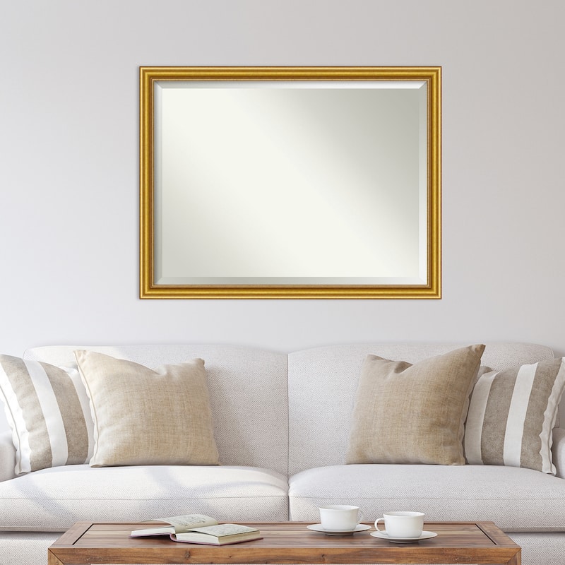 Beveled Wood Wall Mirror - Townhouse Gold Frame - Outer Size: 44 x 34 in