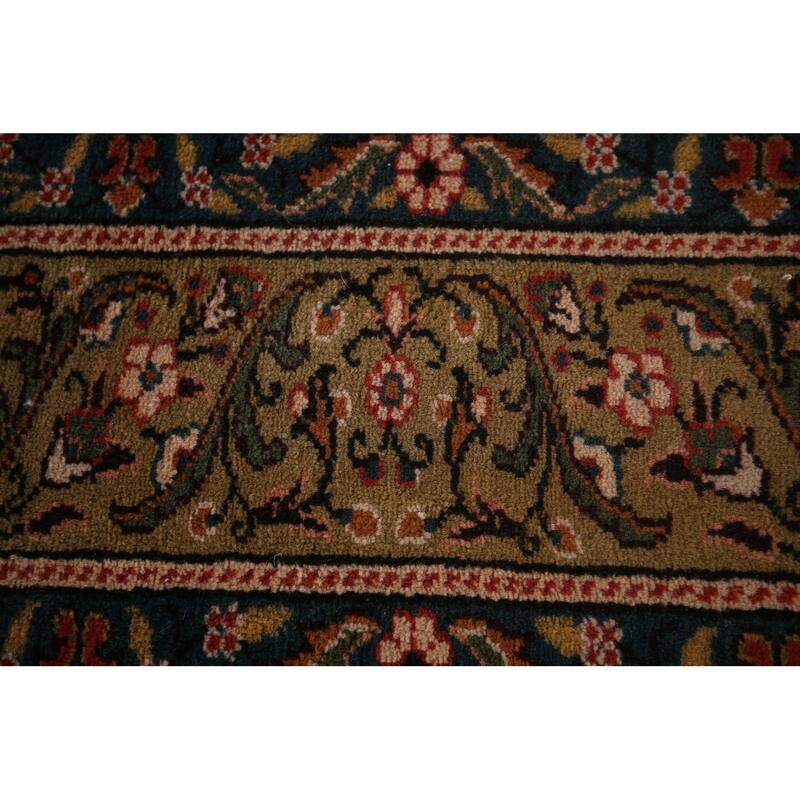 Vegetable Dye Anatolian Turkish Vintage Rug Handmade Blue Wool Carpet - 6'7" X 8'9"