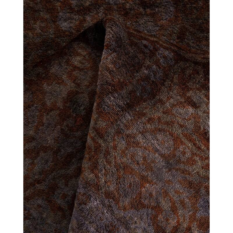 Overton Hand Knotted Wool Vintage Inspired Modern Contemporary Overdyed Black Area Rug - 3' 3" x 5' 4"
