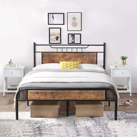 Taomika Mid Century 3-Pieces Bed and Nightstands Sets