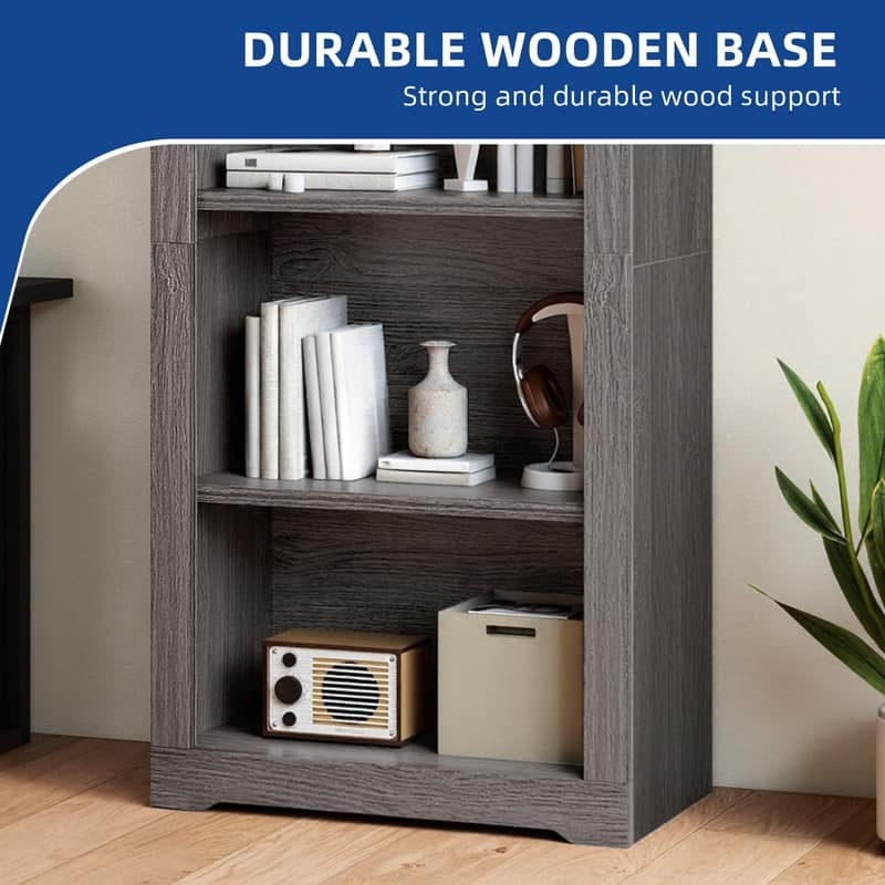 Moasis 68" Arched Bookshelf Open Display Bookcase with Storage Shelves for Living Room