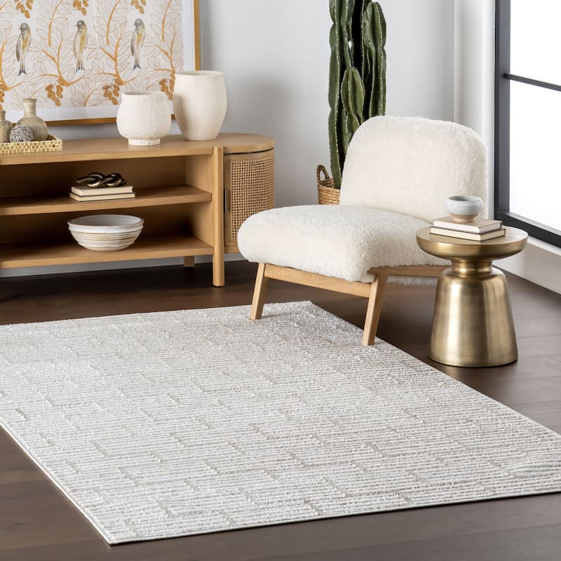 Nuloom Xanthe Geometric Area Rug - 4' x 6' - Beige - Rectangle