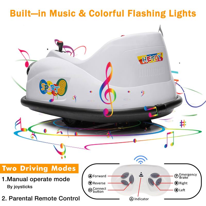 12V Kids Ride On Bumpin Bumper Car 360 Degree Spin