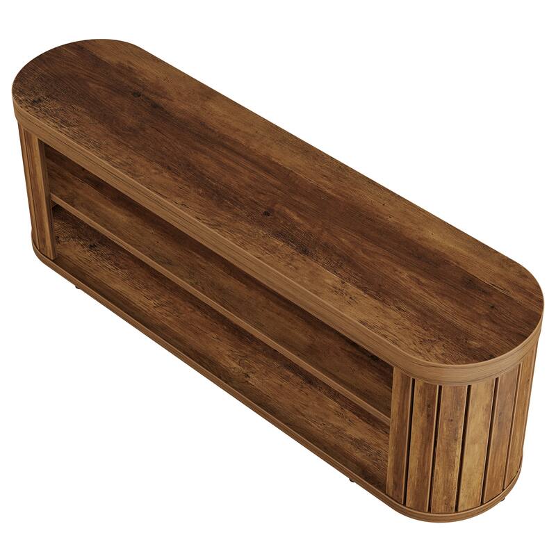 Wooden Entryway Dining Bench with Shoe Storage, Bedroom Hallway Living Room End of Bed Stool Accent Bench