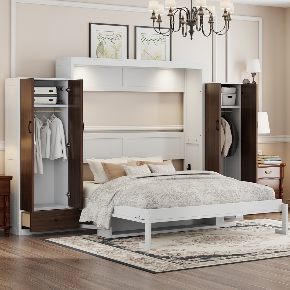 Murphy Bed Wall Bed with Closet ,Drawers and Table