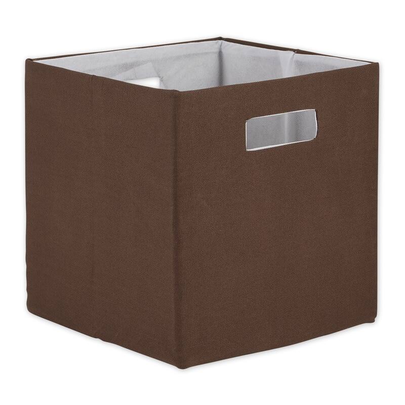 DII Polyester Cube Solid Square - 13x13x13 - Brown