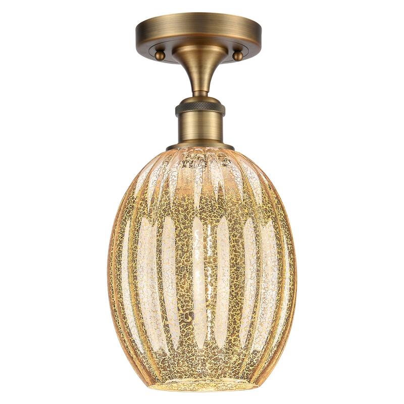 Innovations Lighting 516-1C-12-7 Preston Semi-Flush Preston 7" Wide - Brushed Brass / Mercury