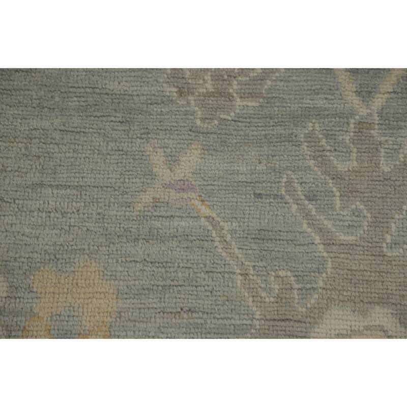 All-Over Gray Floral Oushak Vegetable Dye Area Rug, Floral geometric Carpet - 9' 11'' X 8' 3''