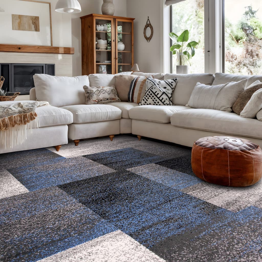 World Rug Gallery Modern Geometric Boxes Area Rug