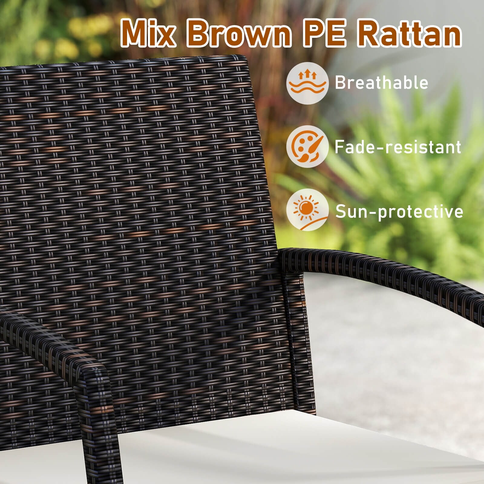 costway 7pcs patio rattan dining set table top w/umbrella hole 7PCS Patio Rattan Cushioned Dining Set with Umbrella Hole