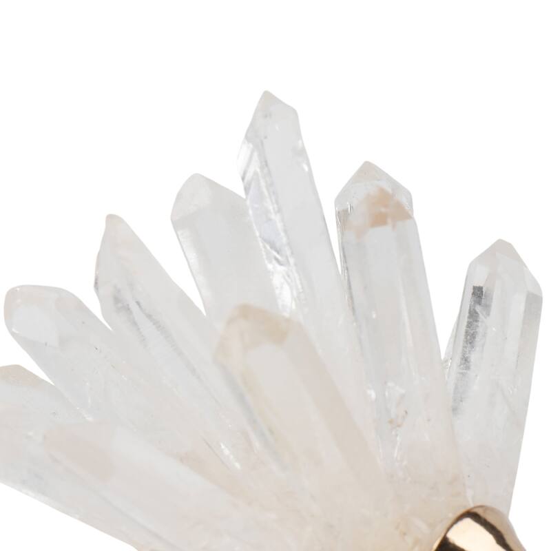 Stone Metal Decorative Object Animal Figurine Spikes Accent - 2" White - 2" x 2" x 2"