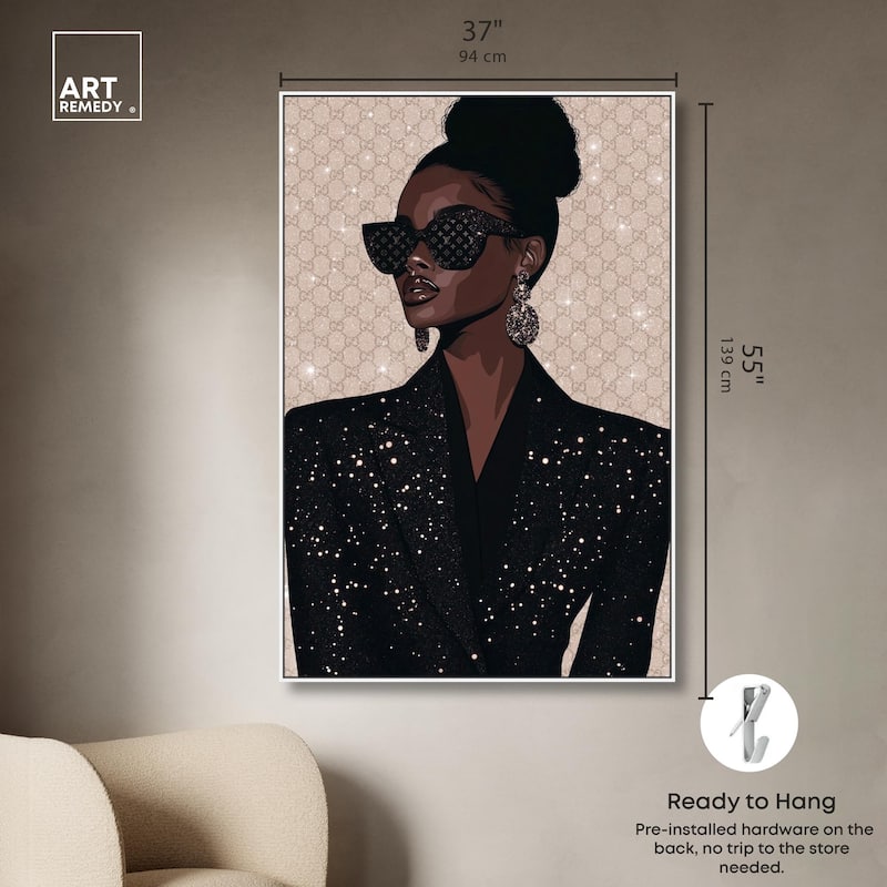 Elegant Woman Sparkle Canvas by Art Remedy