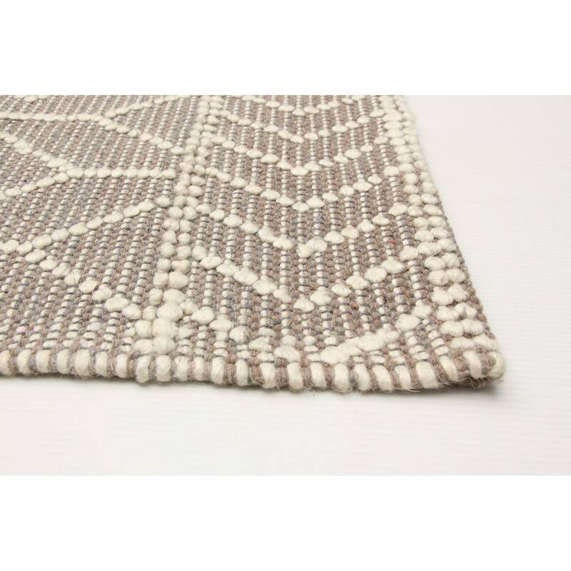 ECARPETGALLERY Braid weave Sienna Brown Wool Rug - 4'11 x 8'0