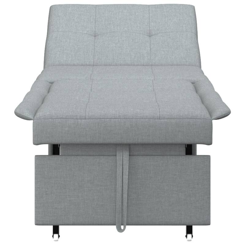 vidaXL 3-in-1 Sofa Bed - Pull-Out Design in Light Grey Fabric - 76.4 x 26.4 x 32.3