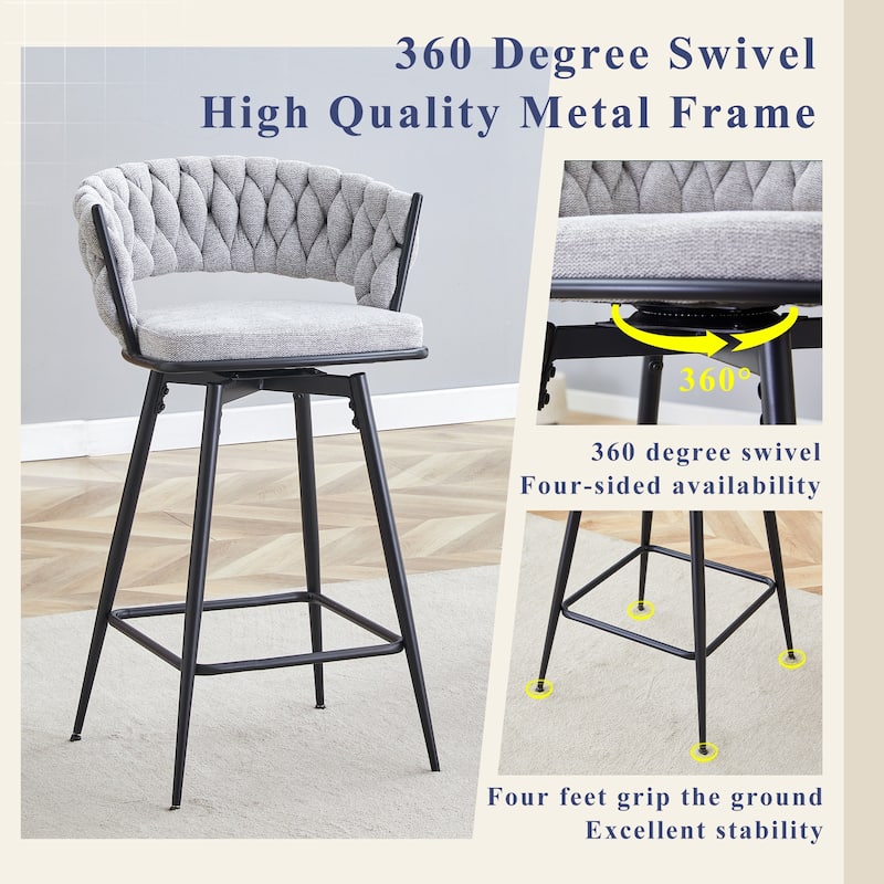 Swivel Bar Stools Side Chair Set of 2