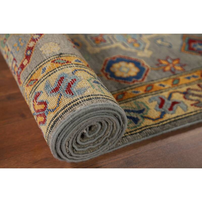 Kazak Oriental Runner Rug Hand-Knotted Wool Carpet - 2'8" x 16'4"