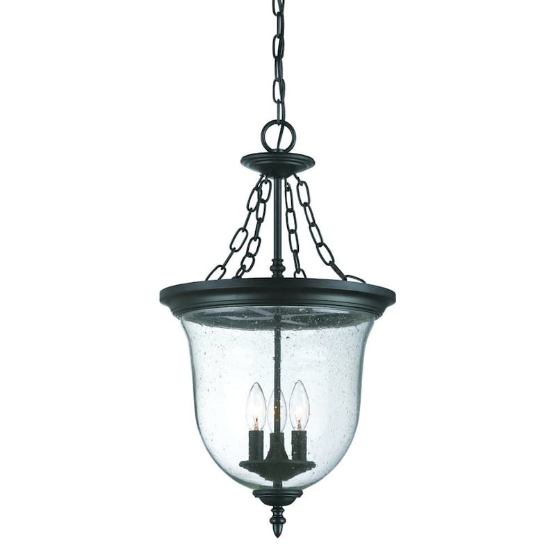 HomeRoots Belle 3-Light Matte black Hanging light - 14.25' X '25.38' X '14.25