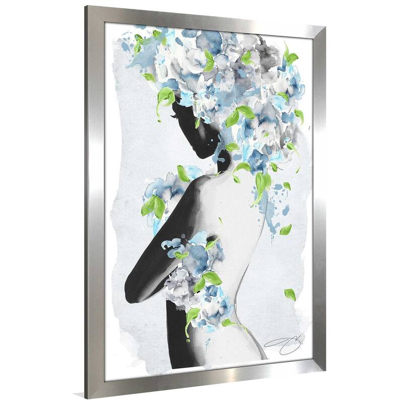 "Nude in Blue Florals" by Jodi Print on Acrylic
