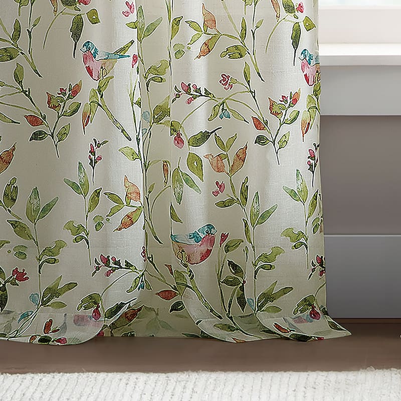 Martha Stewart Kensington Garden Print Poletop Curtain Panel Pair
