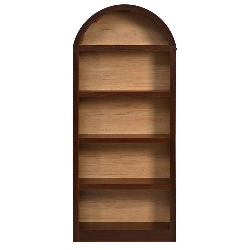 Farmhouse 68.8" Tall Freestanding Bookshelves Set of 2, 5-Tier Display Bookcase Arched Top for Living Room, Bedroom, Home Office