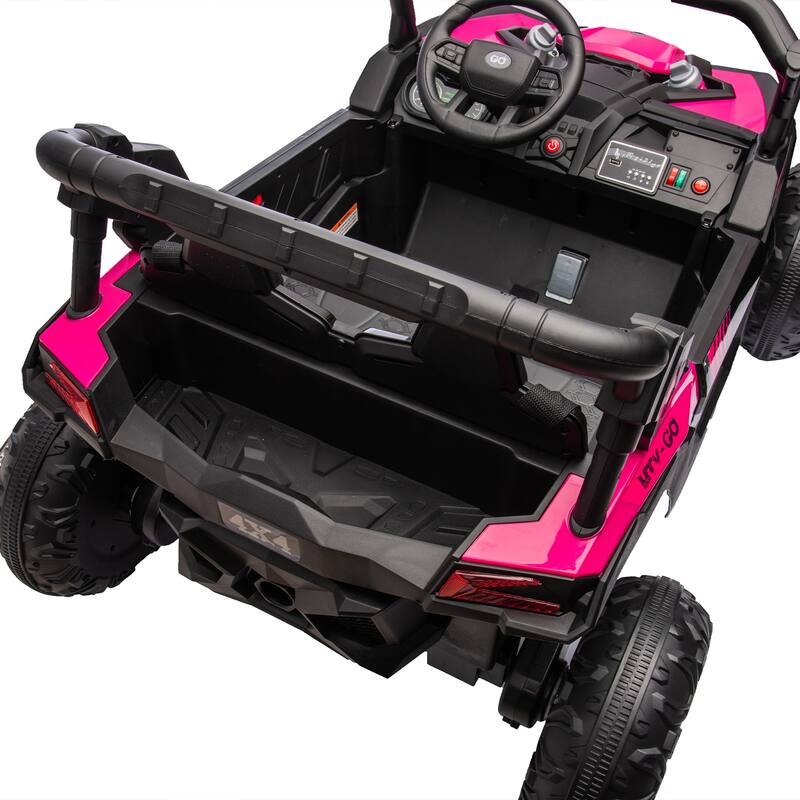 24V 2-Seater Kids Ride On UTV W/Parents Remote Control,4-Wheel Suspension,Slow Start,Large wheel,Anti-collision bar,LED
