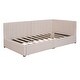 preview thumbnail 3 of 8, Upholstered Daybed with 2 Storage Drawers, Twin Size Sofa Bed Frame, No Box Spring Needed, Linen Fabric, Beige