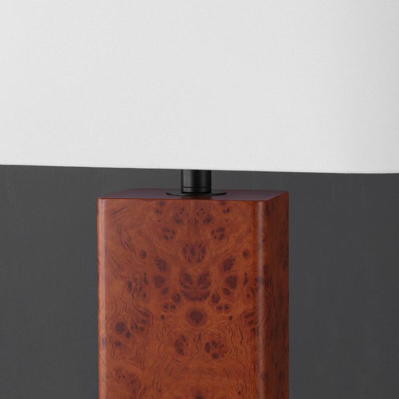 SAFAVIEH Couture Elsee Burl Wood Table Lamp - 15"W x 12"D x 27"H