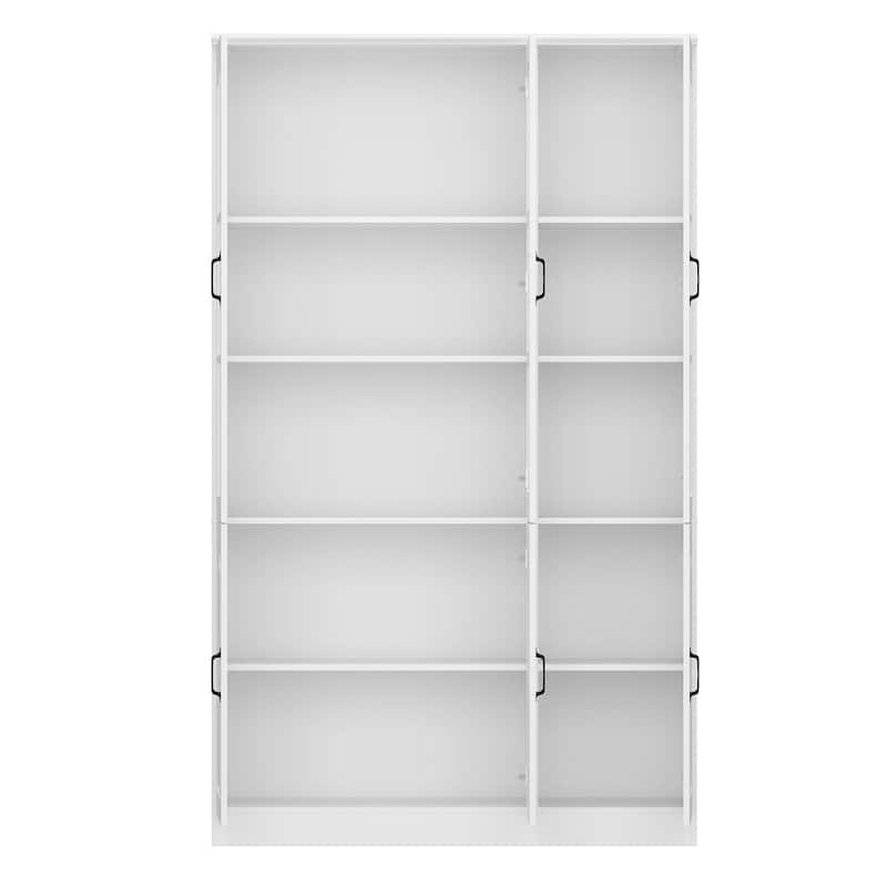 Home Office Storage Solution White Bookshelf, Pantry, and Display Unit