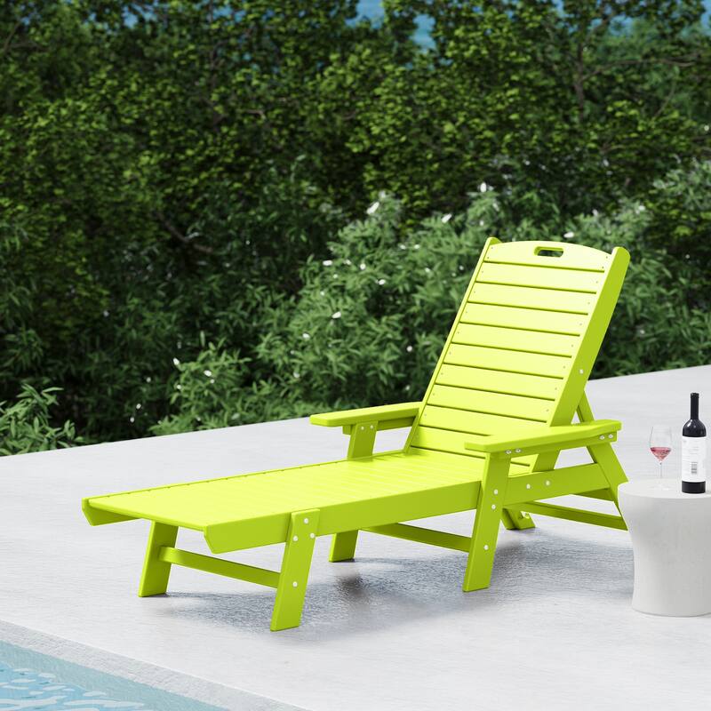 Laguna Hdpe All Weather Outdoor Patio Pool Reclining Chaise Lounge