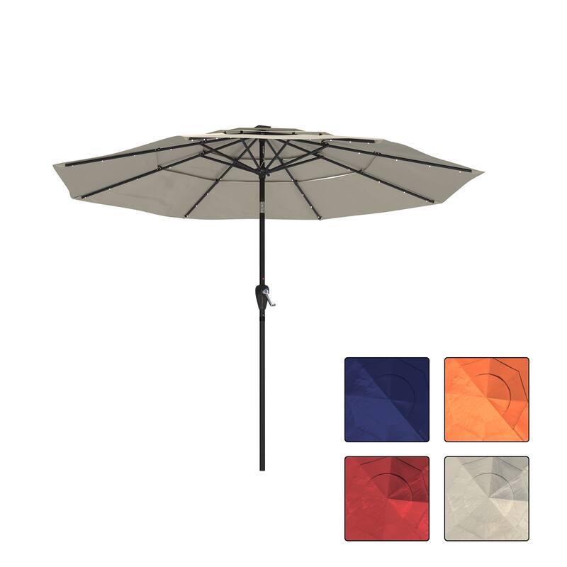 Clihome 11-Ft Outdoor Umbrella Patio UV Protection Umbrella Without Base