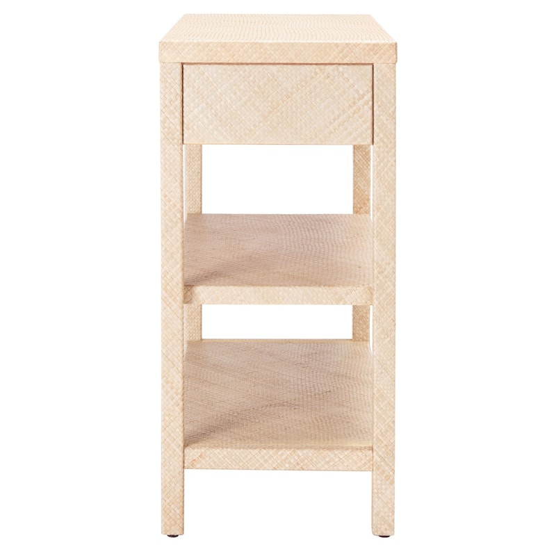 SAFAVIEH Iza Light Natural Raffia/ Gold Console Table - 31" W x 14" L x 30" H - 31Wx14Dx30H