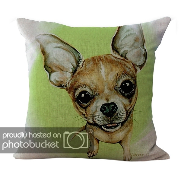 Pillow Chihuahua Cover Decorative 18/" Case Home Dog Animal Pattern Linen Cushion