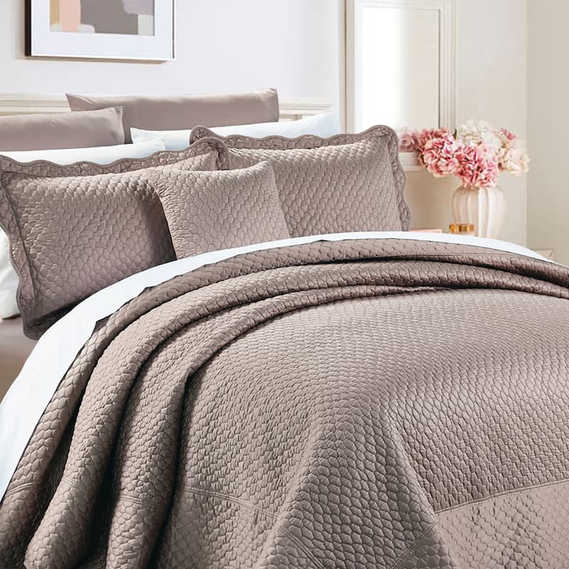BNF Home Oversized Matte Satin 4-piece Bedspread Set